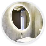 KOLORENO Oglindă LED rotundă iluminată cu margine sablată - diametru 60cm - Alb neutru (4500K) (LUSTRO-K-60-P)
