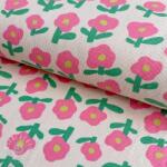  Jersey RIB JENNIFER BOURON Flowers natural pink ORGANIC