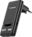 Verbatim Incarcator retea Verbatim 32354 Fold 'n Go, 2x USB-C, Quick Charge 65 W, GaN, Negru (32354)