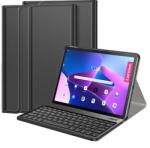 Gigapack deko tok álló (bőr hatású, flip, bluetooth billentyűzet, asztali tartó, angol QWERTY, ceruzatartó, fekete) (GP-132502)