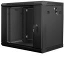 Lanberg fali rackszekrény (19", 9U, lapraszerelt, 450mm mély, fekete) (WF01-6409-10B)
