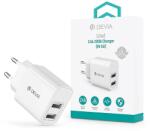DEVIA Lite2 hálózati töltő, 2xUSB-A, 2.4A, fehér (ST140813) (ST140813)