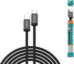 DEVIA Gracious Series Tube USB-C adat és töltőkábel, PD 60W, 1m, fekete (ST107878) (ST107878)