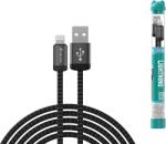 DEVIA Gracious Series Tube USB-A Lightning adat és töltőkábel, 10W, 1m, fekete (ST101708) (ST101708)