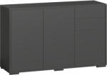 HOMCOM Bufet mobilier de depozitare 2 sertare culisante 3 uși poliță reglabilă panouri aglomerate 117 x 36 x 74 cm negru | Aosom Romania (838-077V90BK) Bufet