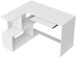 HomCom Birou de colț, 120 x 100 x 76 cm, birou pentru calculator în L cu sertar pentru tastatură, 4 compartimente deschise, alb | Aosom Romania (836-629V90WT)