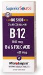 Superior Source Vitamine B12, B6 + Acid folic, 1000 mcg/400 mcg, 60 tablete sublinguale, Superior Source