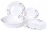 Luminarc Tacamuri Opal New, Portelan, Rotund, Model Floare Roz-Gri, 19 Bucati, Luminarc (MRK-222003) Tacam
