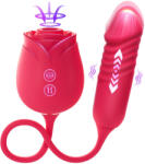 SuperLove Sucking & Thrusting Double Ended Vibrating Dildo Red Vibrator