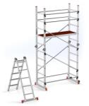 CRIANO Schela aluminiu mobila cu doua scari pliabile 2x5 trepte, inaltime 3m, platforma 1, 35x0, 45(m), max. 150kg - CNO-SME-ACR4M (CNO-SME-ACRO4M)