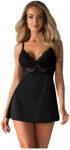 Obsessive - csipkés babydoll és tanga (fekete) (5901688213919) - vagyaim