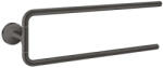 Hansgrohe Universal Circular Dupla törölközőtartó, csiszolt fekete króm 42822340 (42822340)