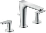 Hansgrohe Citterio C, Cubic Cut kialakítás, Mosdócsaptelep leeresztővel, 3 nyílásos beépítés, EcoSmart, króm 49061000 (49061000)