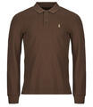 Ralph Lauren Hosszú ujjú galléros pólók POLO COUPE AJUSTEE SLIM FIT EN COTON STRECH MESH Barna EU S