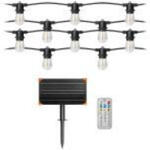 VIRONE LG-4/20M/E27/3 Napelemes világító girland - 20 m hosszú + 20 LED izzó 0, 1 W E27, 3000K + 1 ingyenes izzó (LG-4/20M/E27/3)