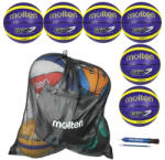 Molten Pachet 6 mingi baschet Molten BGR7-VY, mov cu galben, cu pompa DHP21 si sac SBP (6XBGR7-VY+DHP+SPB)