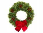LAALU Karácsonyi koszorú mesterséges díszített zöld Red Butterfly 30 cm (LAU-6344)