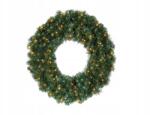 LAALU Karácsonyi koszorú mesterséges, díszítetlen zöld Narnie 45 cm led fénnyel, (LAU-45NLED-V)