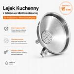  Konyhai tölcsér 15 cm rozsdamentes acél szűrővel Túlfolyó (03070060262)