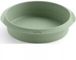 Lékué kerek sütőforma Air Fryerbe, D=20 cm, 23.5x5x23.5 cm, élelmiszeripari szilikon, zöld (LK884122)