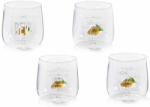 Decorer Set 4 pahare sticla decor Lamai 3D Ø 9 cm x 9 H (A80.21.92) Pahar