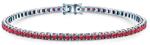 SAVICKI Brățară tennis din aur alb 585 cu rubine 2.640 ct 3, 0 mm 19 cm