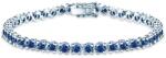 SAVICKI Brățară tennis Luminy 4, 5 mm: aur alb, safire albastre - savicki - 27 107,00 RON