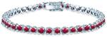 SAVICKI Brățară tennis Luminy 4, 5 mm: aur alb, rubine - savicki - 28 227,00 RON