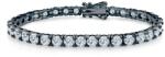 SAVICKI Brățară tennis din argint negru cu moissanite albe 4, 1 mm 16 cm