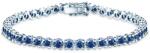 SAVICKI Brățară tennis Luminy 4, 5 mm: aur alb, safire albastre - savicki - 29 347,00 RON