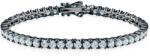 SAVICKI Brățară tennis din argint negru cu moissanite albe 3, 4 mm 16 cm