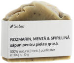 Sabio Sapun natural pentru pielea grasa cu rozmarin, menta si spirulina, 130g, Sabio