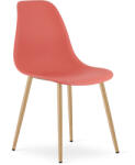 FDY Scaun Bucatarie/Dining Velo Plus Rosu Pal Picioare Metalice Finisaj Lemn