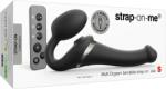 Strap On Me Strap-On Flexibil Multi Orgasm Bendable S Negru cu 3 Motoare și Telecomandă