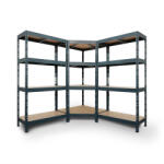 AR Shelving Fém polcos állvány sarokelem + 2 állvány, HDF polc, 180 cm
