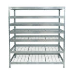 AR Shelving RIVET PRO nagy teherbírású állvány, 252×180×60 cm, 7 szint, acélrács polccal, 260 kg/polc, horganyzott