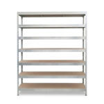 AR Shelving RIVET PRO nagy teherbírású állvány, 252×150×45 cm, 7 szint, forgácslap polccal, 260 kg/polc, kék/horganyzott