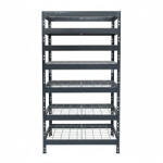 AR Shelving RIVET PRO nagy teherbírású állvány, 252×90×45 cm, 7 szint, acélrács polccal, 260 kg/polc, antracitszürke