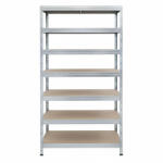 AR Shelving RIVET PRO nagy teherbírású állvány, 252×90×60 cm, 7 szint, forgácslap polccal, 260 kg/polc, horganyzott