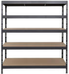 AR Shelving RIVET PRO nagy teherbírású állvány, 180×180×45 cm, 5 szint, forgácslap polccal, 360 kg/polc, antracitszürke