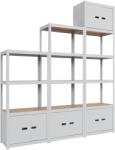 AR Shelving AR Style Set 26 - Treppen niedrige Türen 198x210x40, 198×210×40 cm, 5 szint