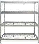 AR Shelving RIVET PRO nagy teherbírású állvány, 180×150×45 cm, 4 szint, acélrács polccal, 300 kg/polc, horganyzott