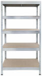 AR Shelving RIVET PRO nagy teherbírású állvány, 252×90×45 cm, 5 szint, forgácslap polccal, 260 kg/polc, horganyzott