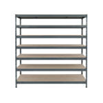 AR Shelving RIVET PRO nagy teherbírású állvány, 252×180×45 cm, 7 szint, forgácslap polccal, 260 kg/polc, antracitszürke