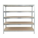 AR Shelving RIVET PRO nagy teherbírású állvány, 252×180×60 cm, 5 szint, forgácslap polccal, 260 kg/polc, kék/horganyzott