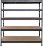 AR Shelving RIVET PRO nagy teherbírású állvány, 180×150×60 cm, 5 szint, forgácslap polccal, 360 kg/polc, antracitszürke