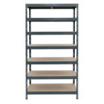 AR Shelving RIVET PRO nagy teherbírású állvány, 252×90×60 cm, 7 szint, forgácslap polccal, 260 kg/polc, antracitszürke