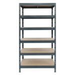 AR Shelving RIVET PRO nagy teherbírású állvány, 252×90×45 cm, 6 szint, forgácslap polccal, 260 kg/polc, antracitszürke