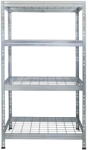 AR Shelving RIVET PRO nagy teherbírású állvány, 180×90×45 cm, 4 szint, acélrács polccal, 300 kg/polc, horganyzott
