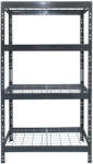 AR Shelving RIVET PRO nagy teherbírású állvány, 180×90×45 cm, 4 szint, acélrács polccal, 300 kg/polc, antracitszürke
